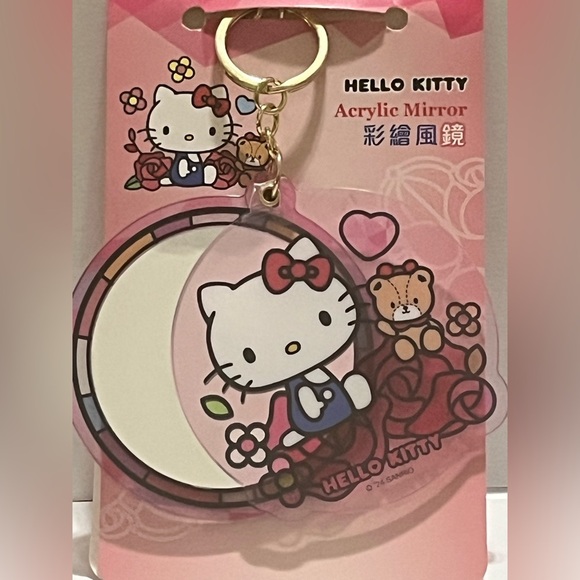 Hello Kitty Acrylic Stained Glass Style Mirror Keychain - Picture 4 of 6